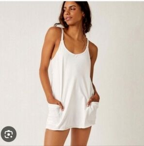 Free People White Sleeveless Romper